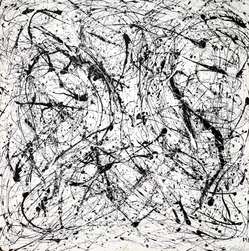 Black & White II Enamel on Canvas - 150cm x 180cm